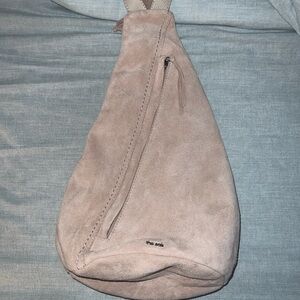 The Sak Taupe Suede Sling Bag